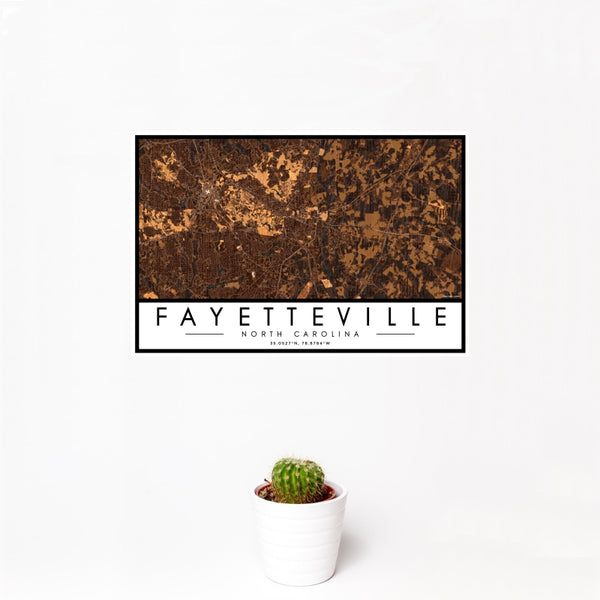Fayetteville - North Carolina Map Print in Ember