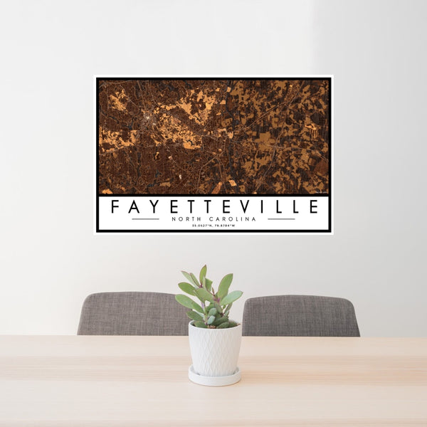 Fayetteville - North Carolina Map Print in Ember