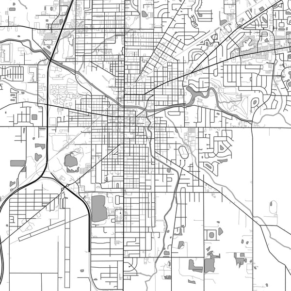 Findlay Ohio Map Print in Classic Style Zoomed In Close Up Showing Details