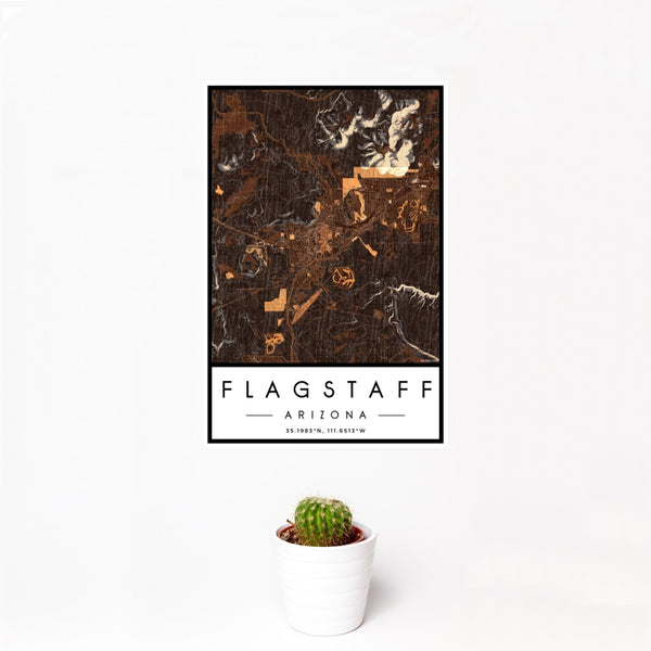 Flagstaff - Arizona Map Print in Ember
