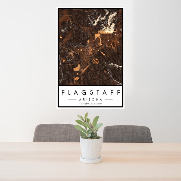 Flagstaff - Arizona Map Print in Ember
