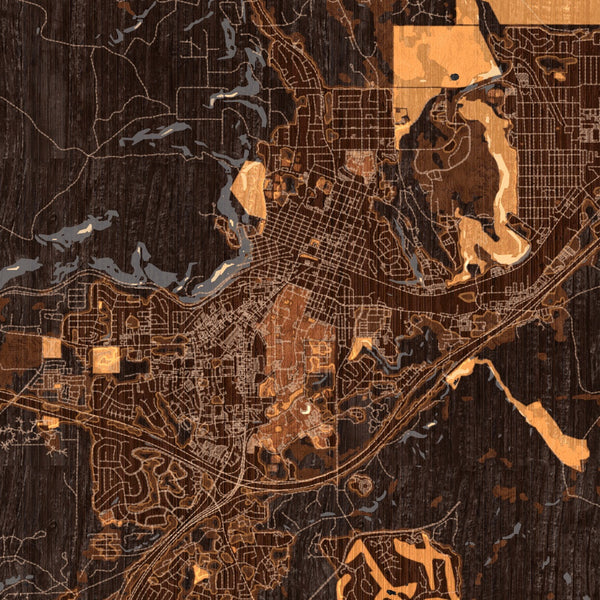 Flagstaff - Arizona Map Print in Ember