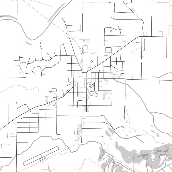 Forks Washington Map Print in Classic Style Zoomed In Close Up Showing Details