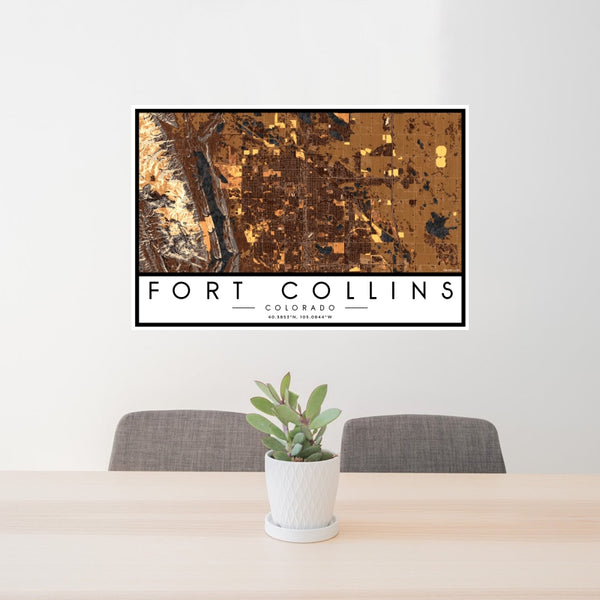 Fort Collins - Colorado Map Print in Ember
