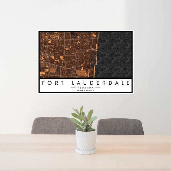 Fort Lauderdale - Florida Map Print in Ember