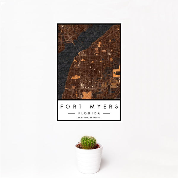 Fort Myers - Florida Map Print in Ember