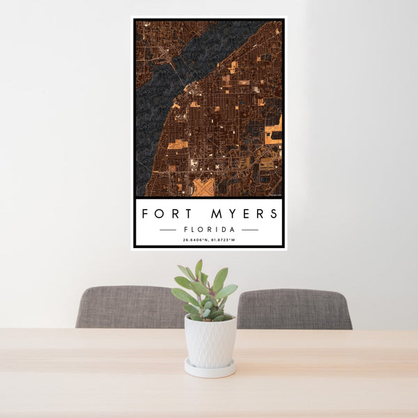 Fort Myers - Florida Map Print in Ember
