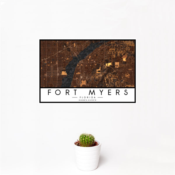 Fort Myers - Florida Map Print in Ember
