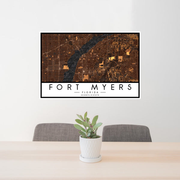 Fort Myers - Florida Map Print in Ember