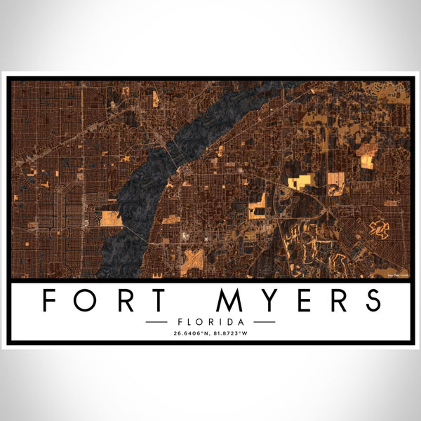 Fort Myers - Florida Map Print in Ember