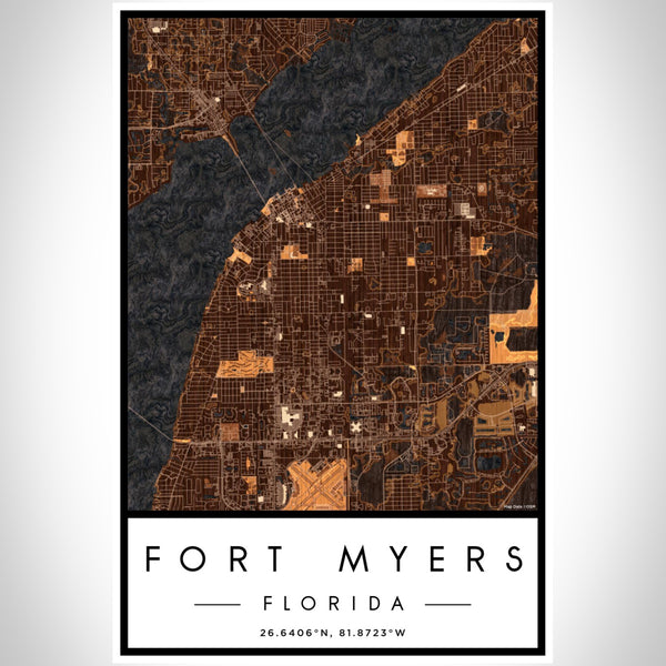 Fort Myers - Florida Map Print in Ember