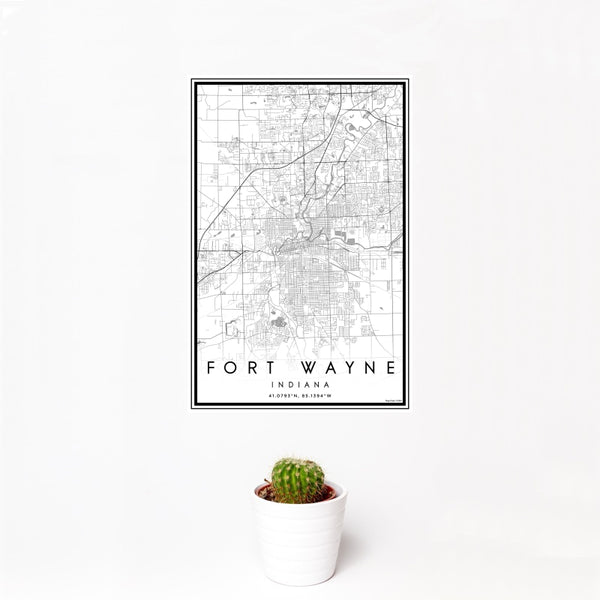 Fort Wayne - Indiana Classic Map Print