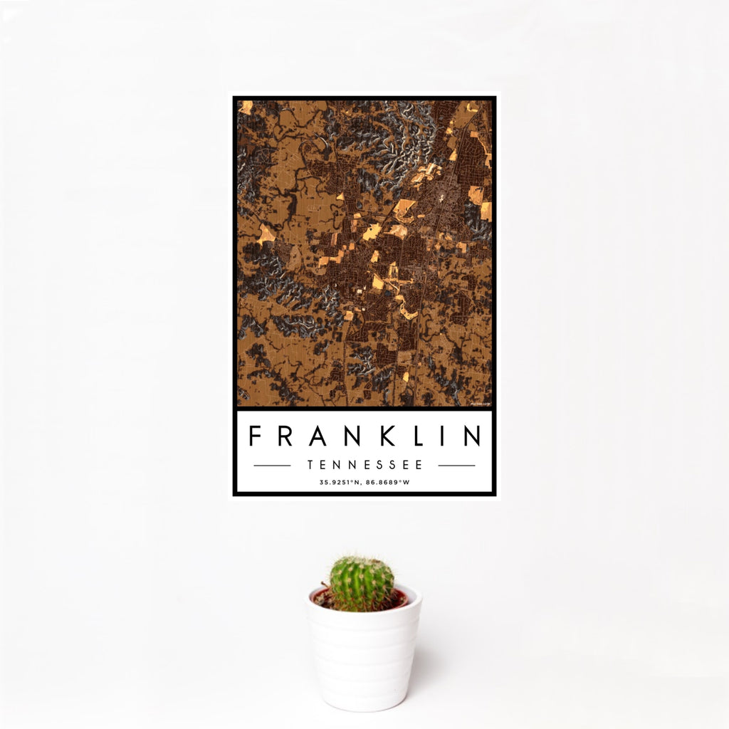 Franklin - Tennessee Map Print in Ember