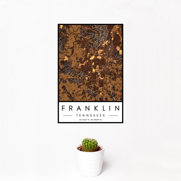 Franklin - Tennessee Map Print in Ember