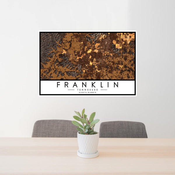 Franklin - Tennessee Map Print in Ember