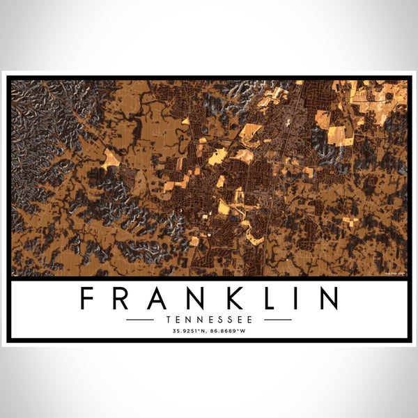Franklin - Tennessee Map Print in Ember