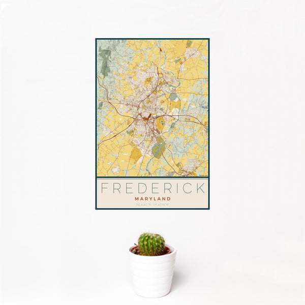 Frederick - Maryland Map Print in Woodblock