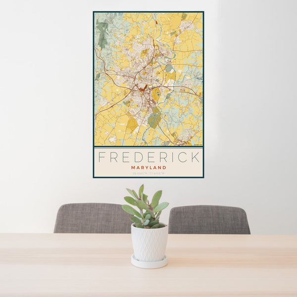 Frederick - Maryland Map Print in Woodblock