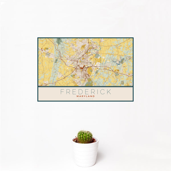 Frederick - Maryland Map Print in Woodblock