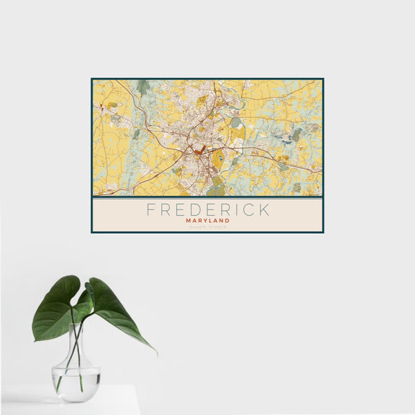 Frederick - Maryland Map Print in Woodblock