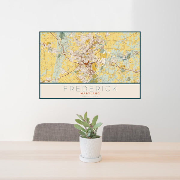 Frederick - Maryland Map Print in Woodblock