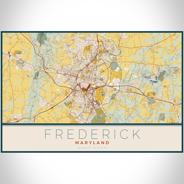 Frederick - Maryland Map Print in Woodblock