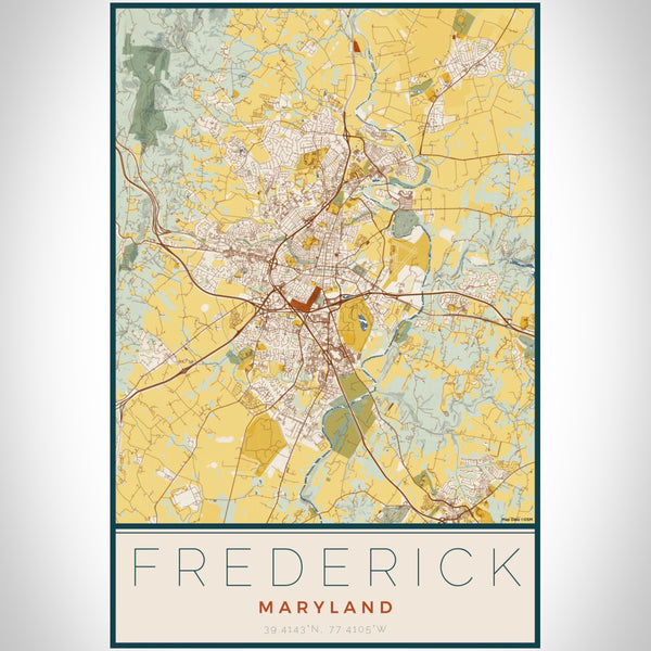 Frederick - Maryland Map Print in Woodblock