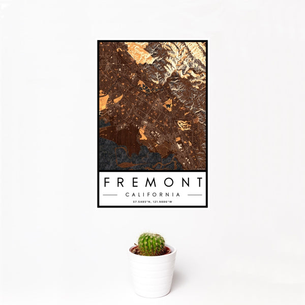 Fremont - California Map Print in Ember