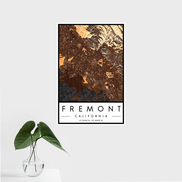 Fremont - California Map Print in Ember