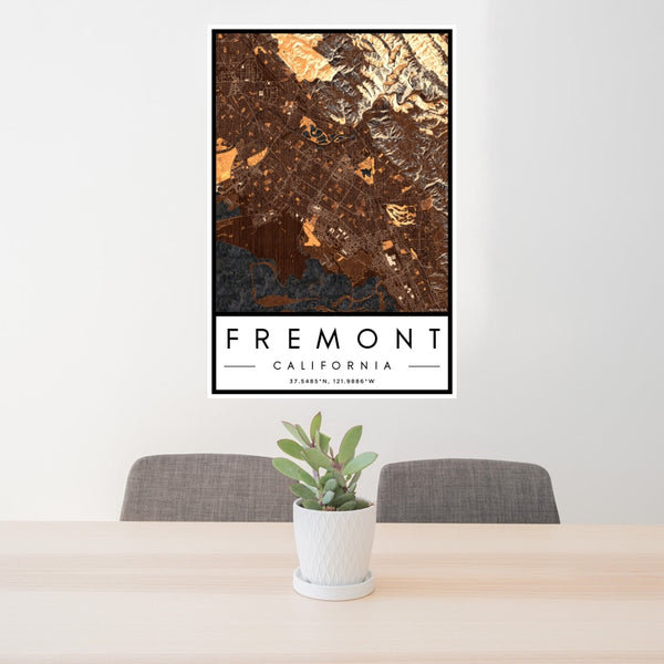 Fremont - California Map Print in Ember