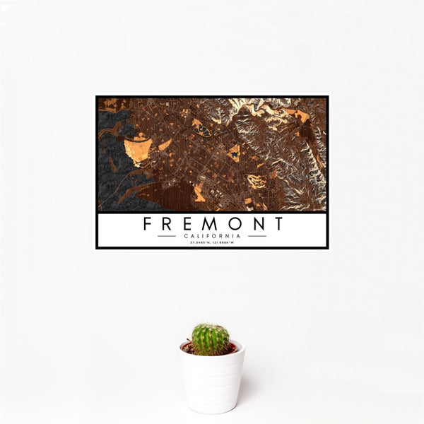 Fremont - California Map Print in Ember