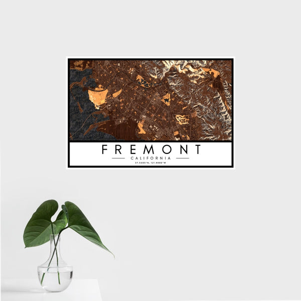 Fremont - California Map Print in Ember