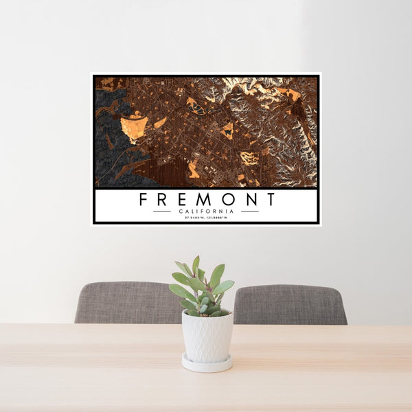 Fremont - California Map Print in Ember