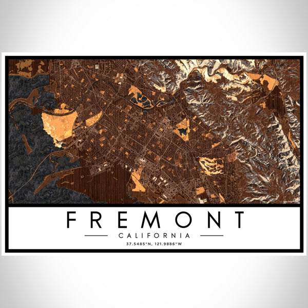 Fremont - California Map Print in Ember