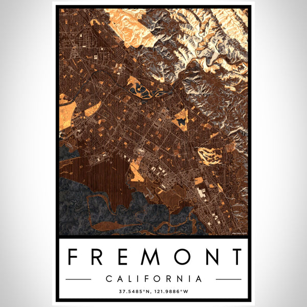 Fremont - California Map Print in Ember