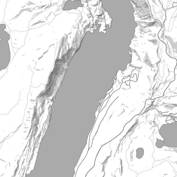 Fremont Lake Wyoming Map Print in Classic Style Zoomed In Close Up Showing Details