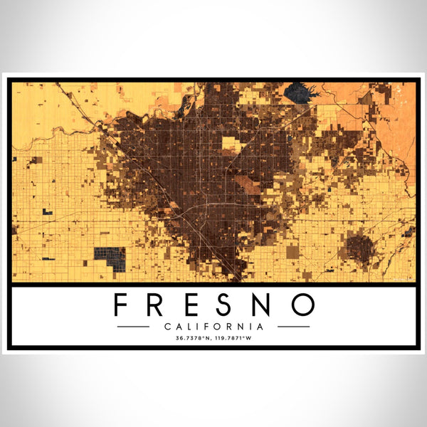 Fresno - California Map Print in Ember