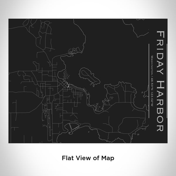 Friday Harbor - Washington Map Bottle with Bamboo Top in Matte Black