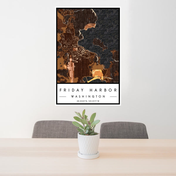 Friday Harbor - Washington Map Print in Ember