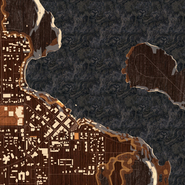 Friday Harbor - Washington Map Print in Ember