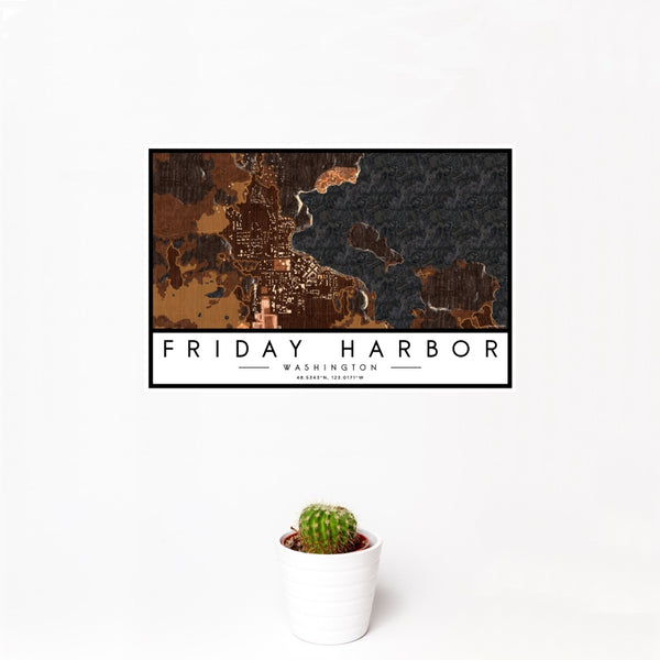 Friday Harbor - Washington Map Print in Ember