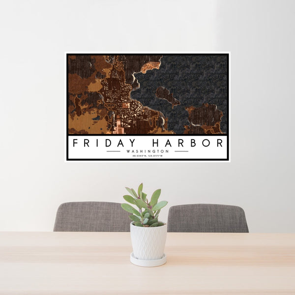 Friday Harbor - Washington Map Print in Ember