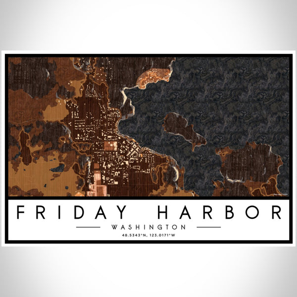 Friday Harbor - Washington Map Print in Ember