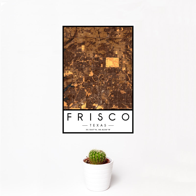 Frisco - Texas Map Print in Ember