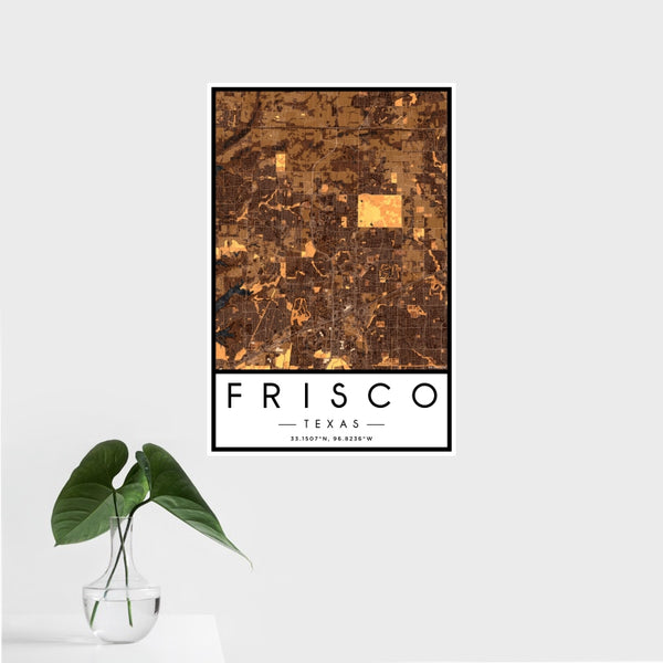 Frisco - Texas Map Print in Ember