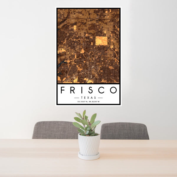 Frisco - Texas Map Print in Ember