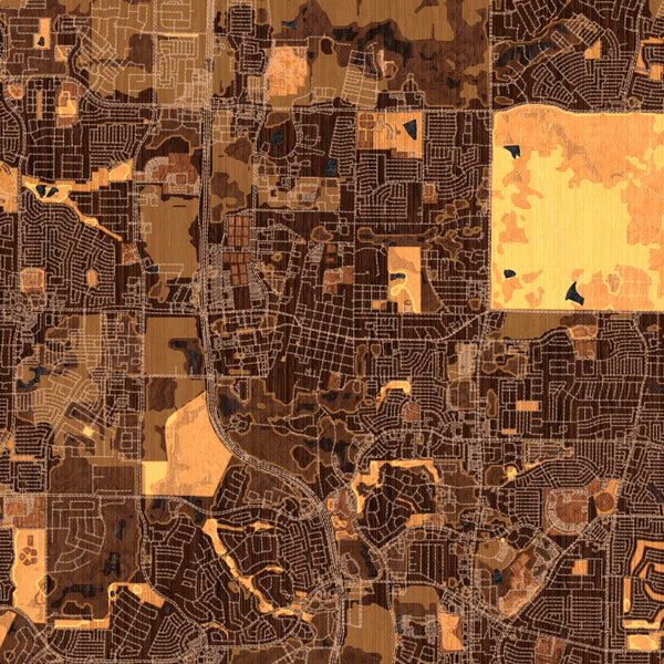 Frisco - Texas Map Print in Ember
