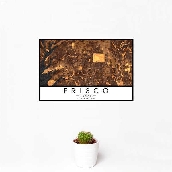 Frisco - Texas Map Print in Ember