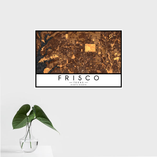 Frisco - Texas Map Print in Ember