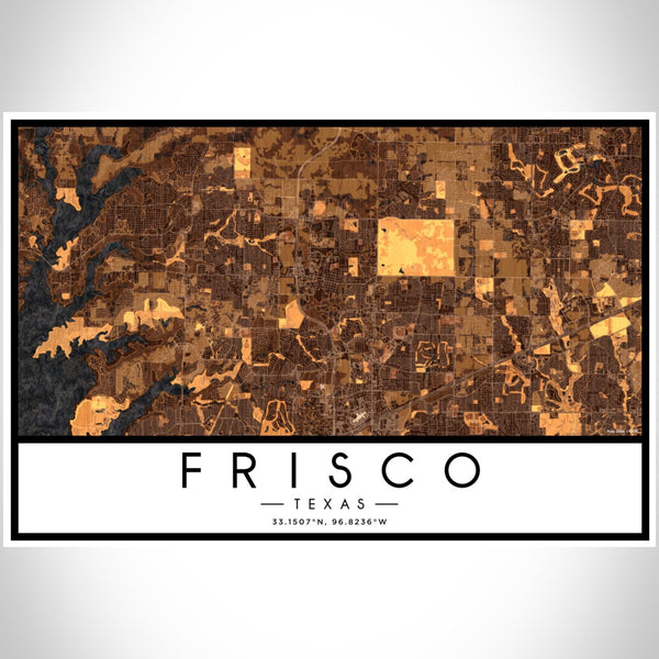 Frisco - Texas Map Print in Ember
